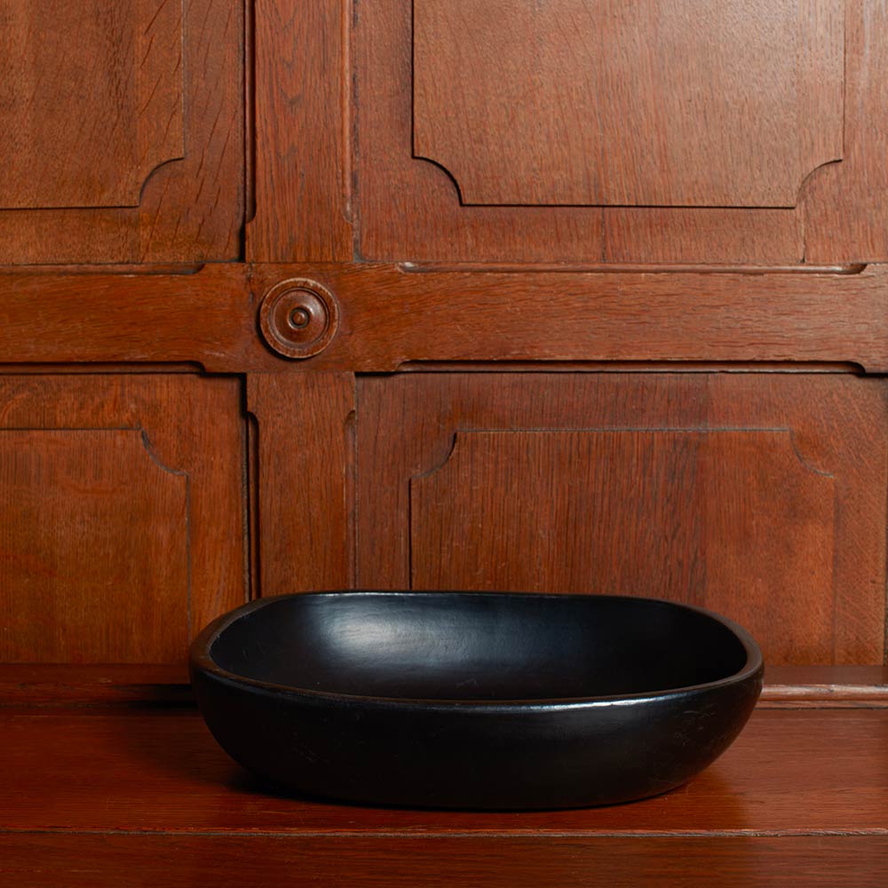 Plat carré en argile - Noir - Image 2