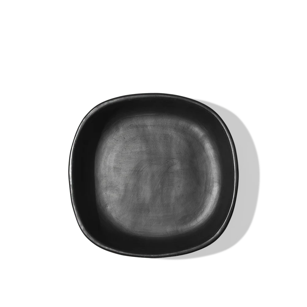 Plat carré en argile - Noir - Image 6
