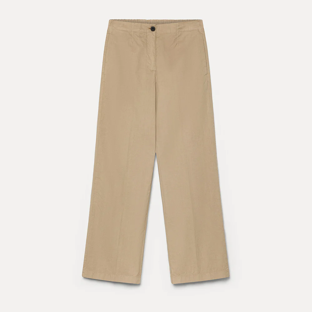 Pomandère - Pantalon en twill de coton et lin - Sand