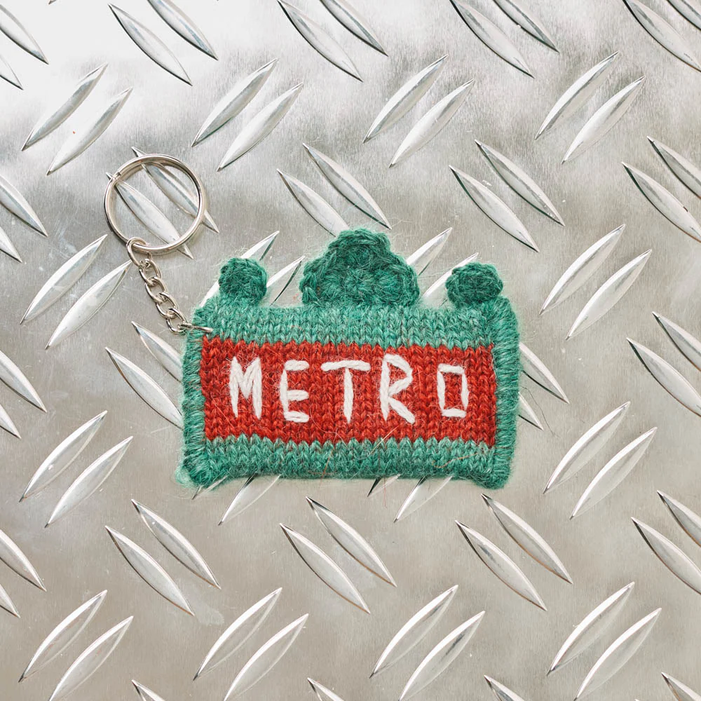 Porte clé Merci en tricot - Metro