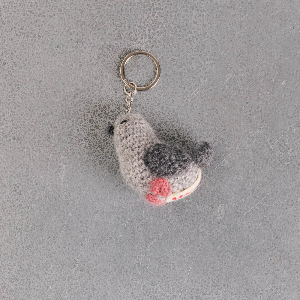 Porte clé Merci en tricot - Pigeon - Image 3