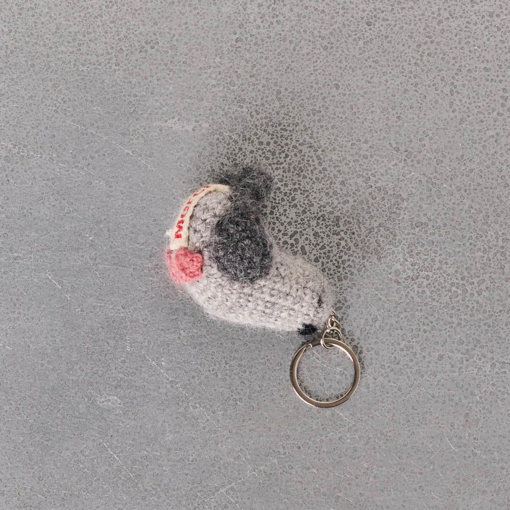 Porte clé Merci en tricot - Pigeon - Image 4