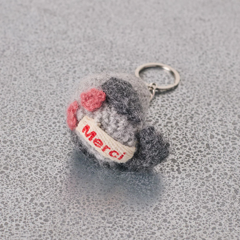 Porte clé Merci en tricot - Pigeon - Image 5