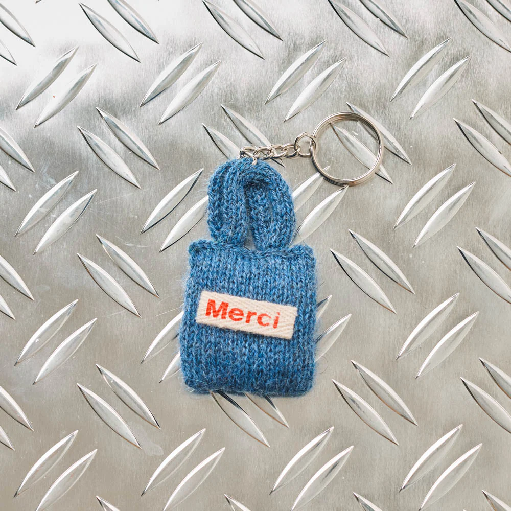 Porte clé Merci en tricot - Tote bag - Image 2