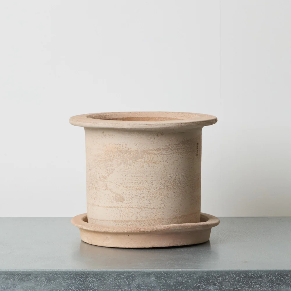 Pot et souscoupe en terre cuite - Brun naturel - Image 2