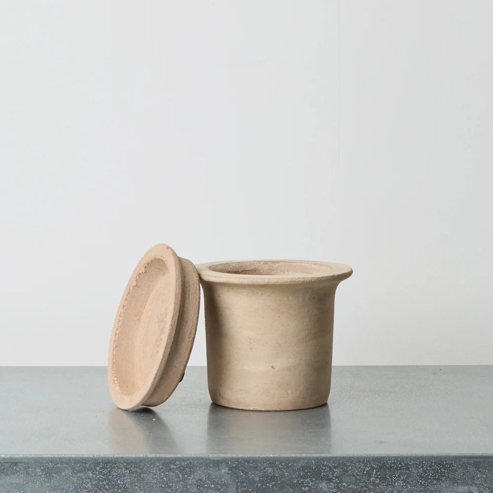 Pot et souscoupe en terre cuite - Brun naturel - Image 3