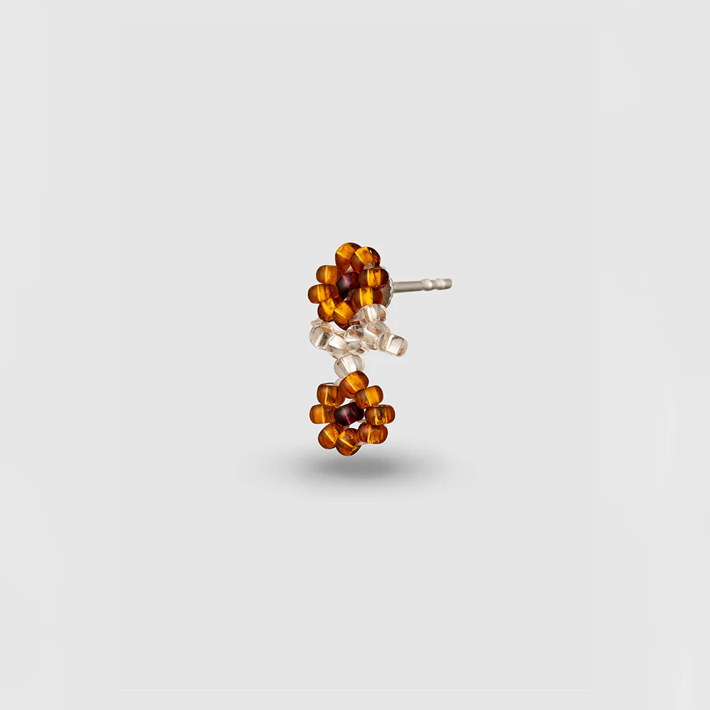 Pura Utz - Boucles d'oreilles Ear Stick Fleur - Marron - Image 3