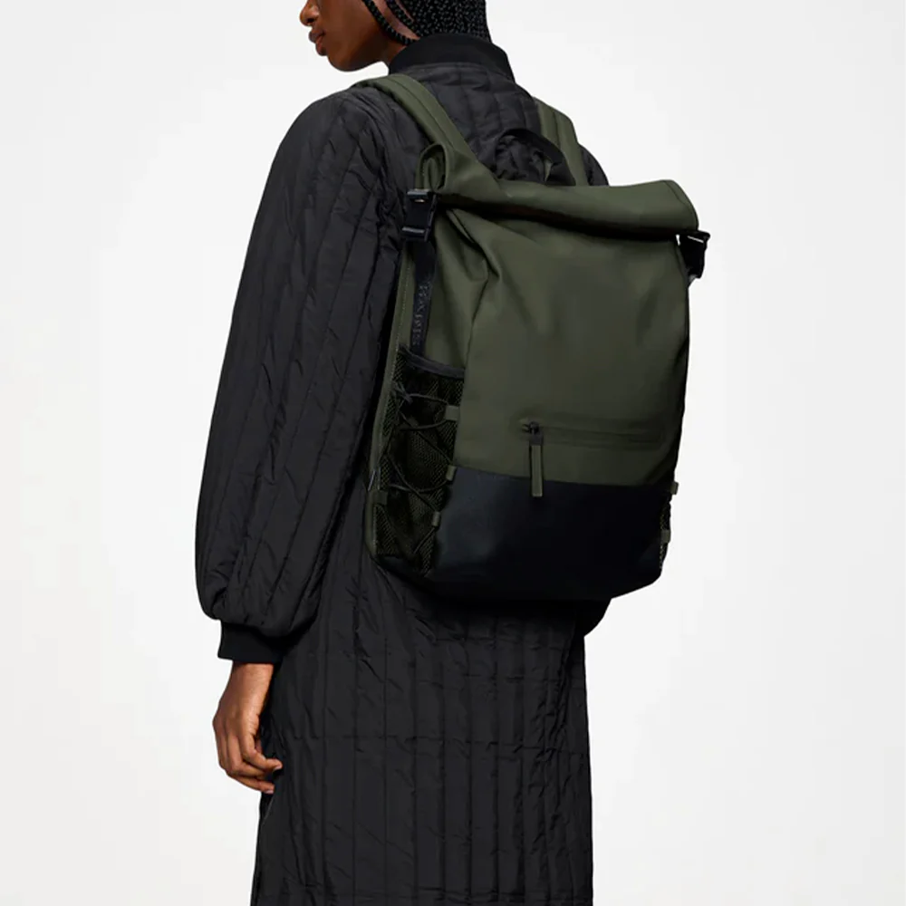 Rains - Sac Trail Mountaineer Rolltop W3 - Vert Foncé - Image 3