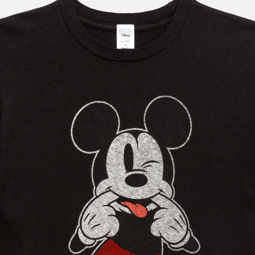 RE/DONE -T-Shirt Boyfriend Silly Mickey Mouse -Noir - Image 3