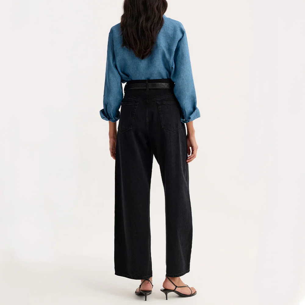 Rohe - Jeans Barrel Leg - Noir - Image 4