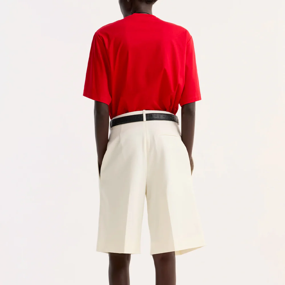 Rohe - T-shirt Oversize en coton et soie - Rouge - Image 3