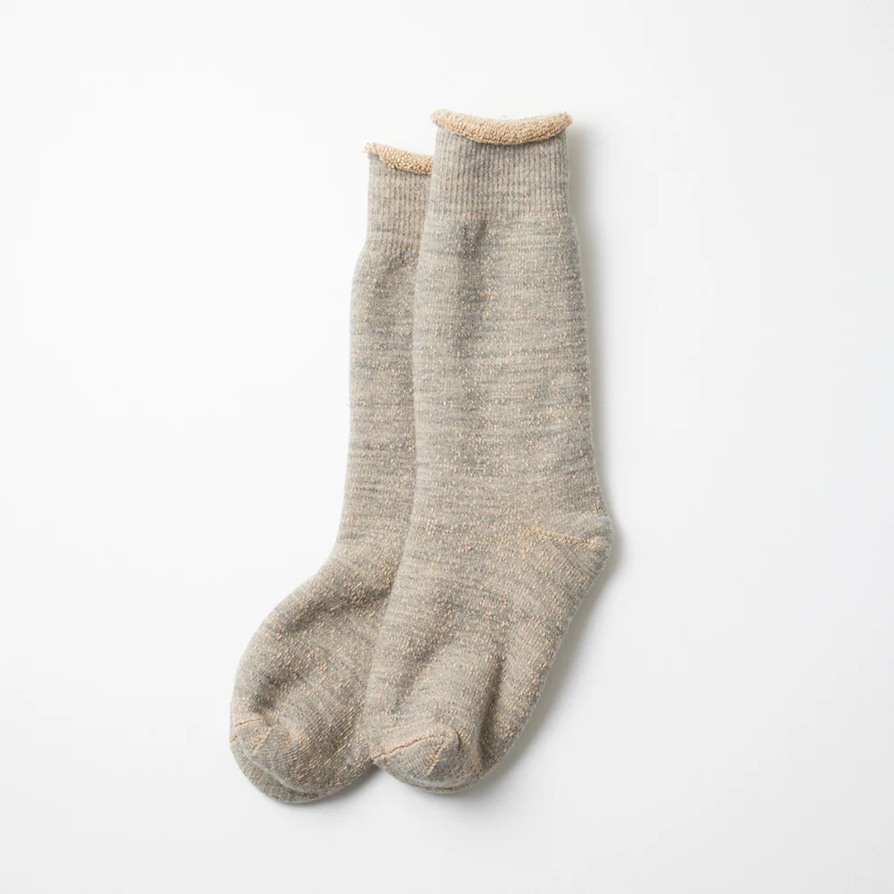 Rototo - Chaussettes double face - Gris/Marron