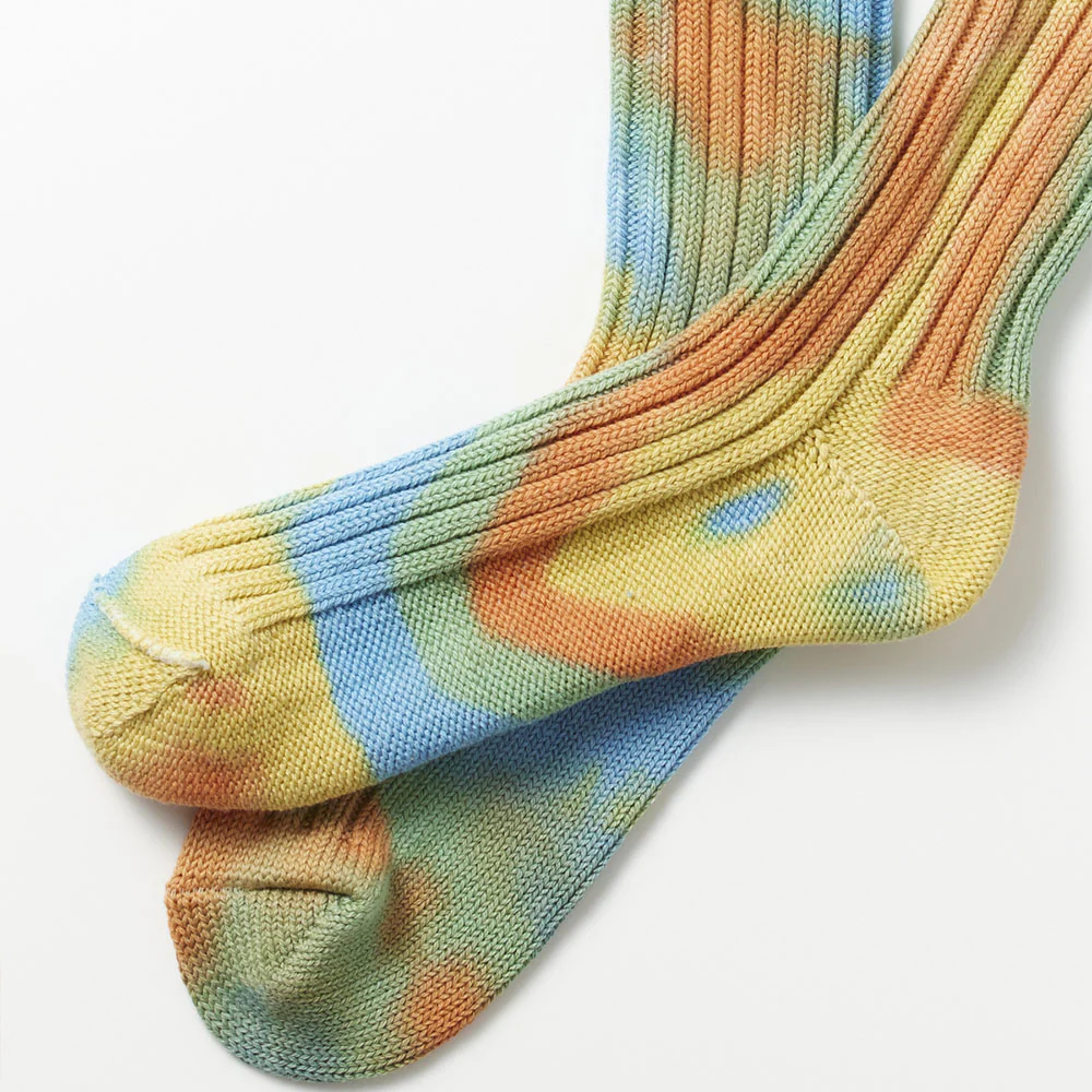 Rototo - Chaussettes Tie and dye - Bleu/Jaune/Orange - Image 2