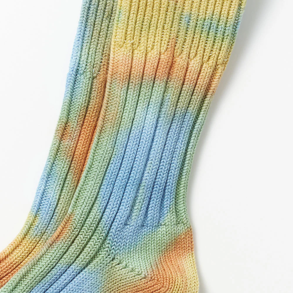 Rototo - Chaussettes Tie and dye - Bleu/Jaune/Orange - Image 3