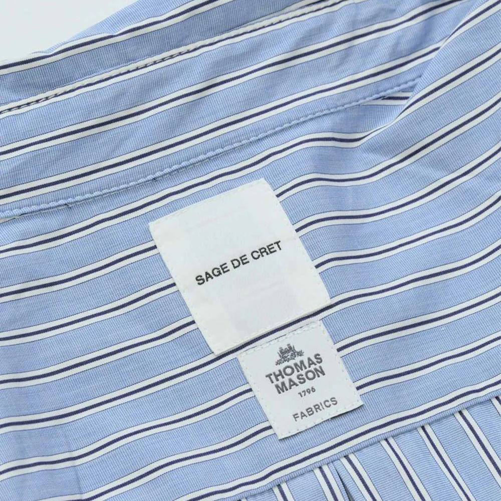 Sage de Cret - Chemise Rayée Thomas - Bleu - Image 4