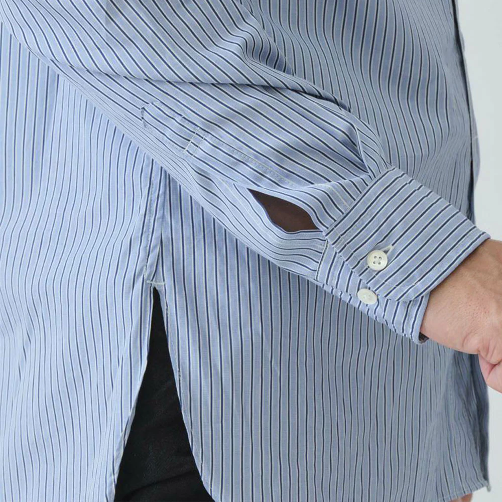 Sage de Cret - Chemise Rayée Thomas - Bleu - Image 6