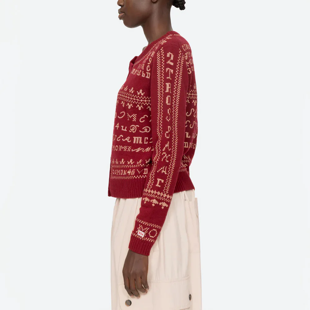 Sea NY - Cardigan brodé Kit - Bordeaux - Image 3