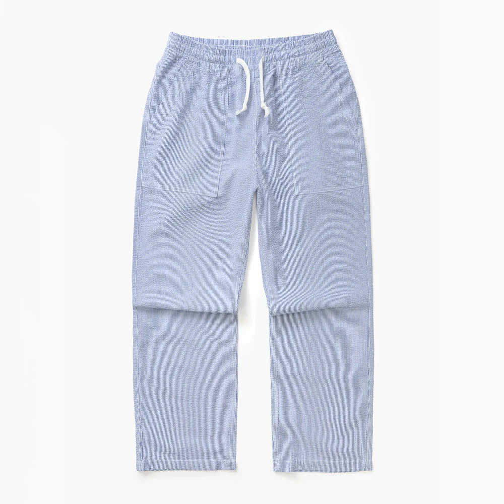 Service Works - Pantalon Chef Seersucker - Bleu à rayures