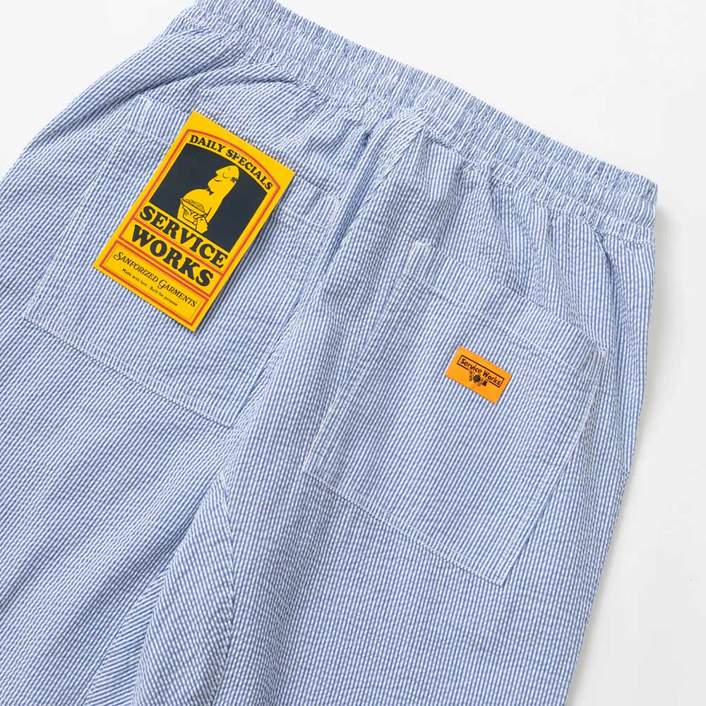 Service Works - Pantalon Chef Seersucker - Bleu à rayures - Image 4