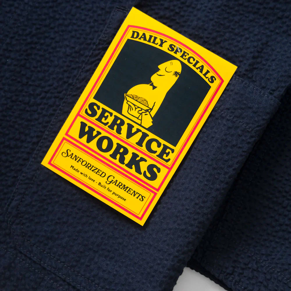 Service Works - Veste Server Suit Seersucker - Marine - Image 4