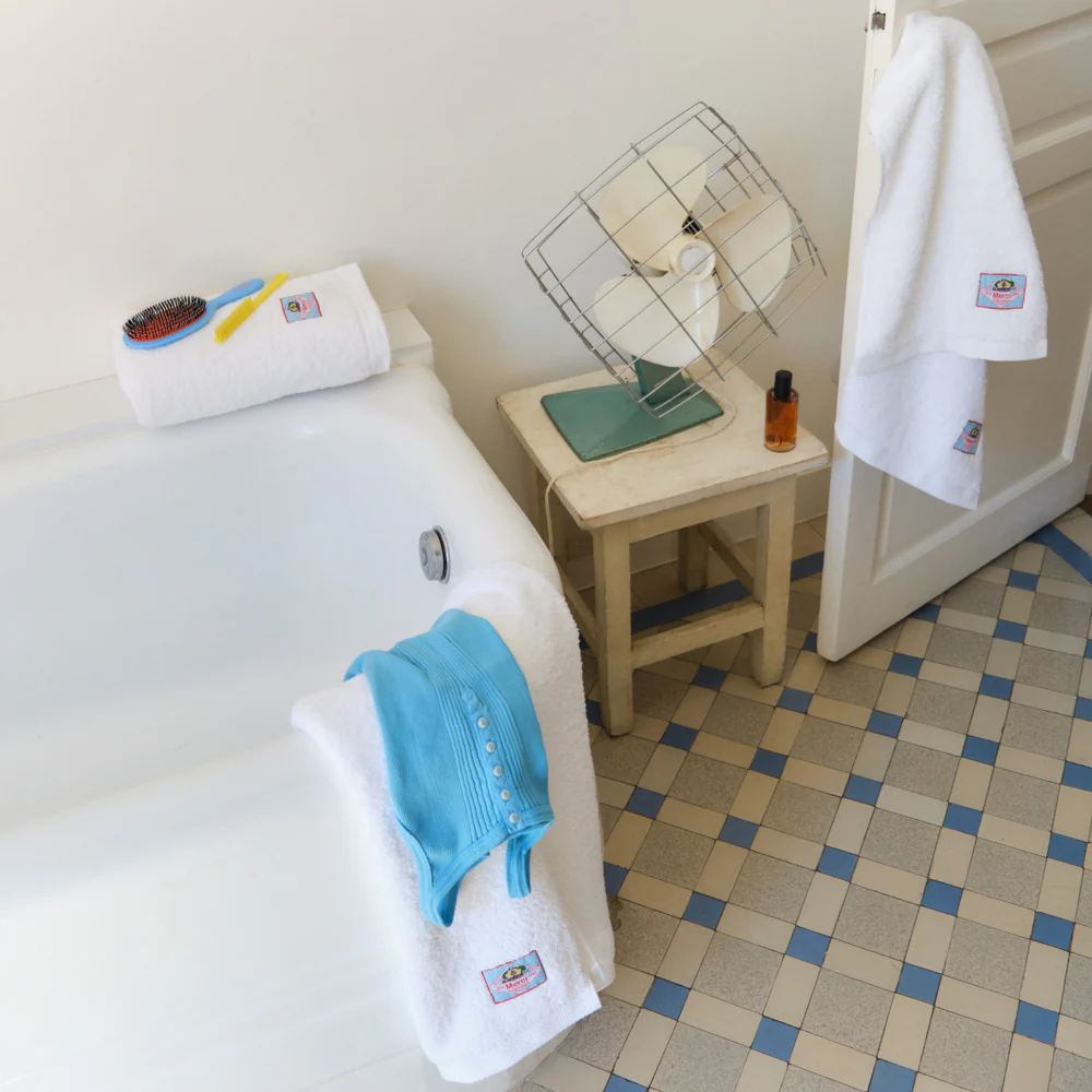 Serviette de bain en éponge - Blanc Brume