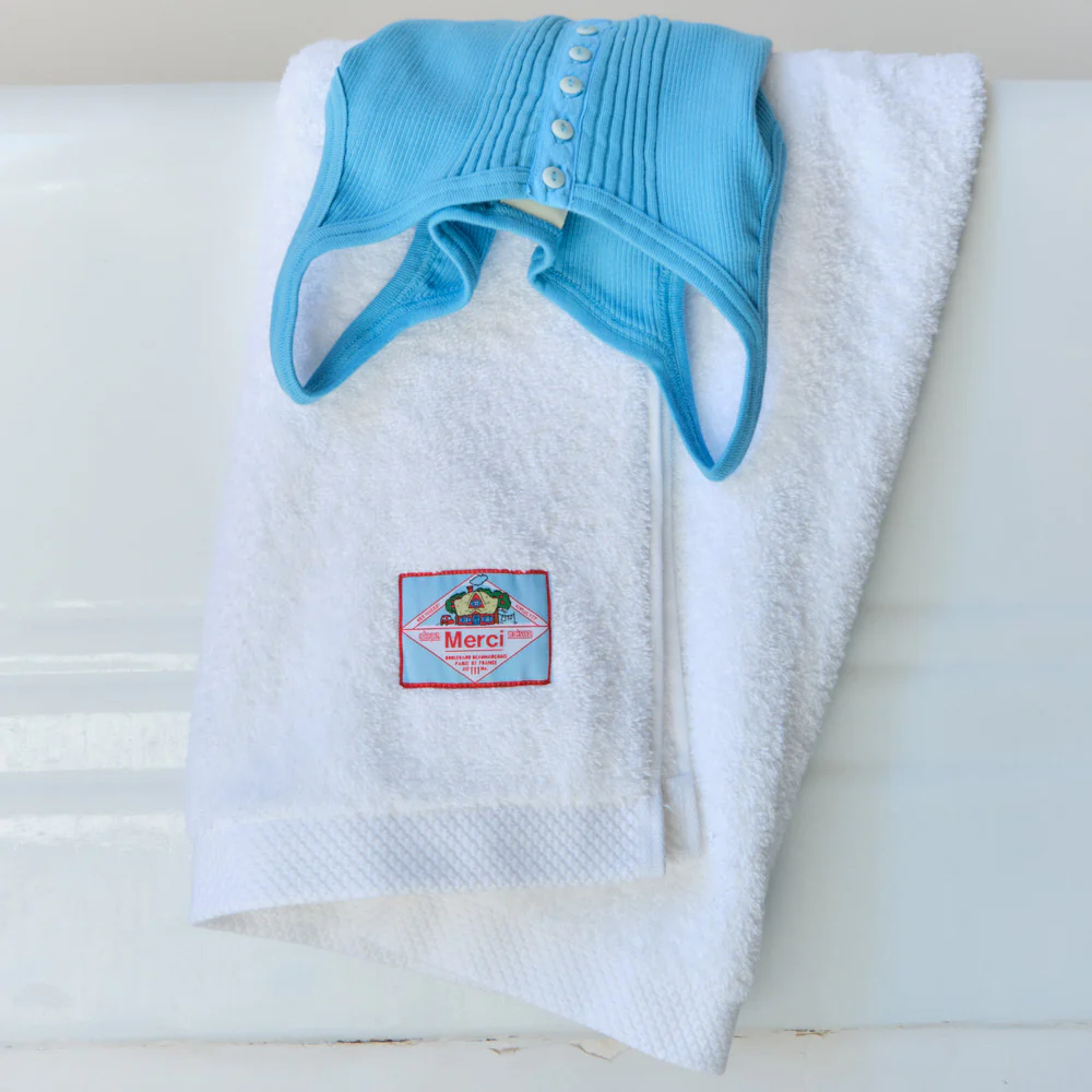 Serviette de bain en éponge - Blanc Brume - Image 2