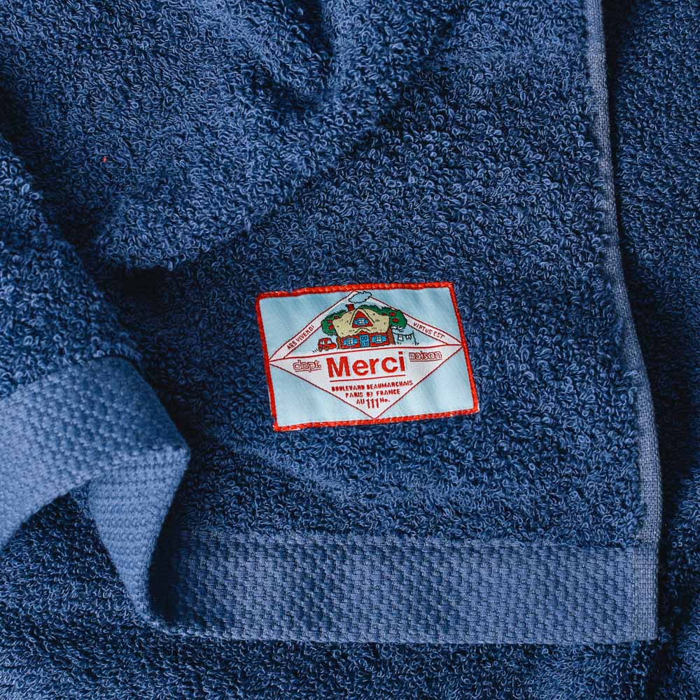 Serviette de bain en éponge - Bleu Nuit - Image 3