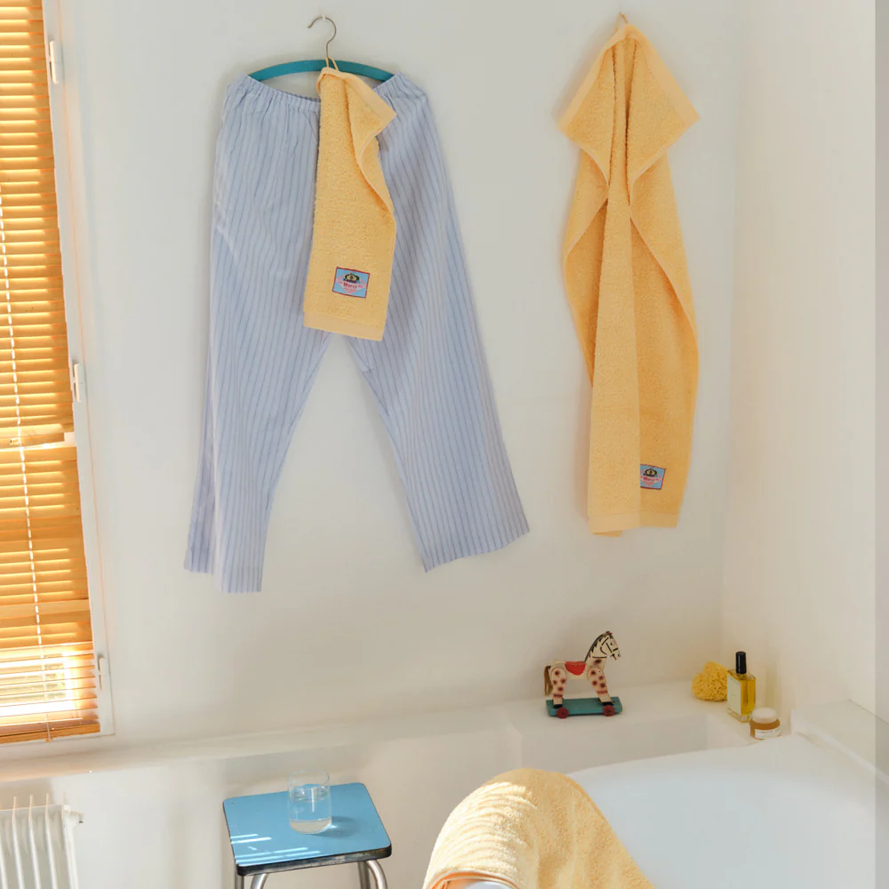 Serviette de bain en éponge - Jaune Zénith