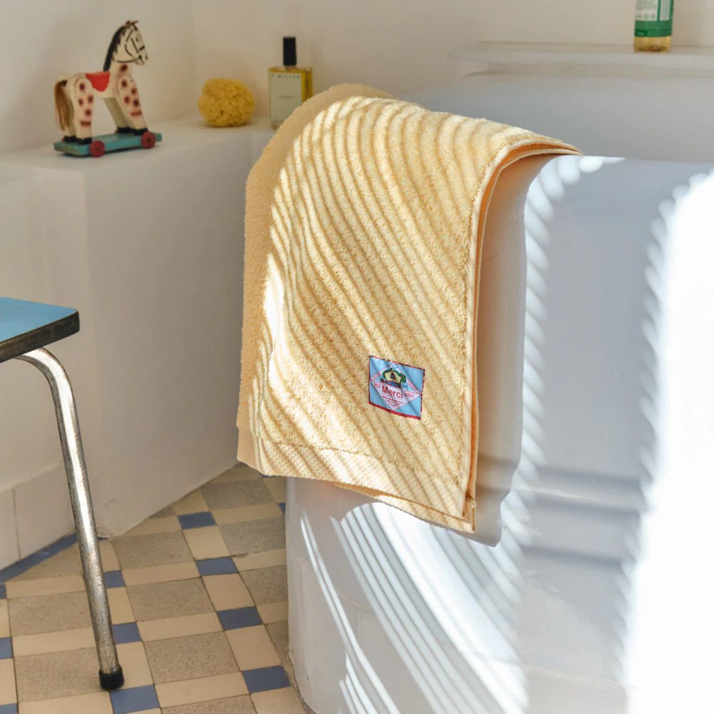 Serviette de bain en éponge - Jaune Zénith - Image 2
