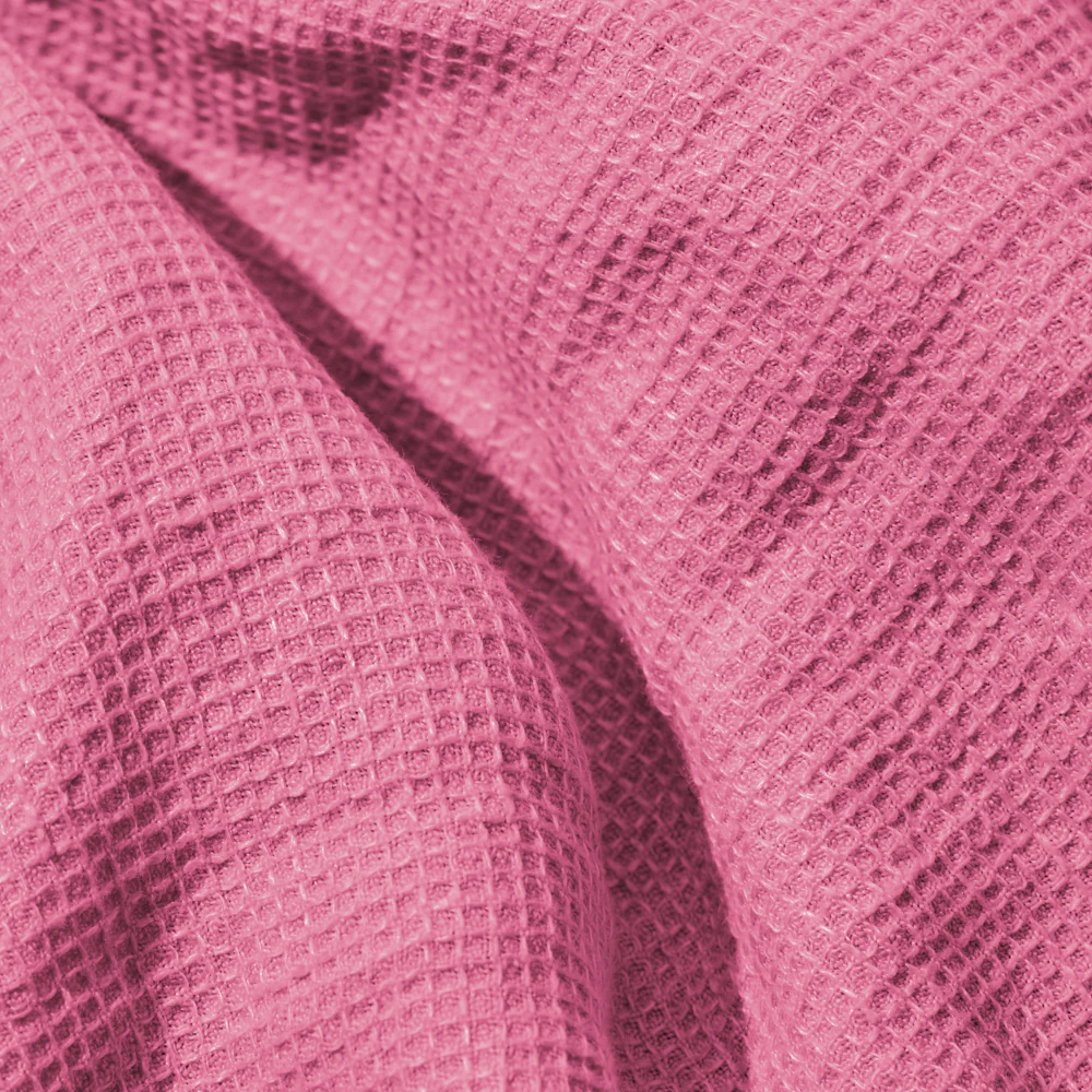 Serviette de bain en lin - Nid d'abeille - Rose Garance - Image 5