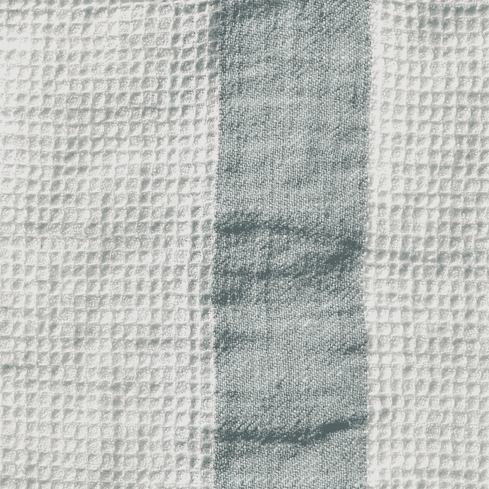Serviette de bain en lin - Nid d'abeille - Bande Gris Vésuve - Image 4