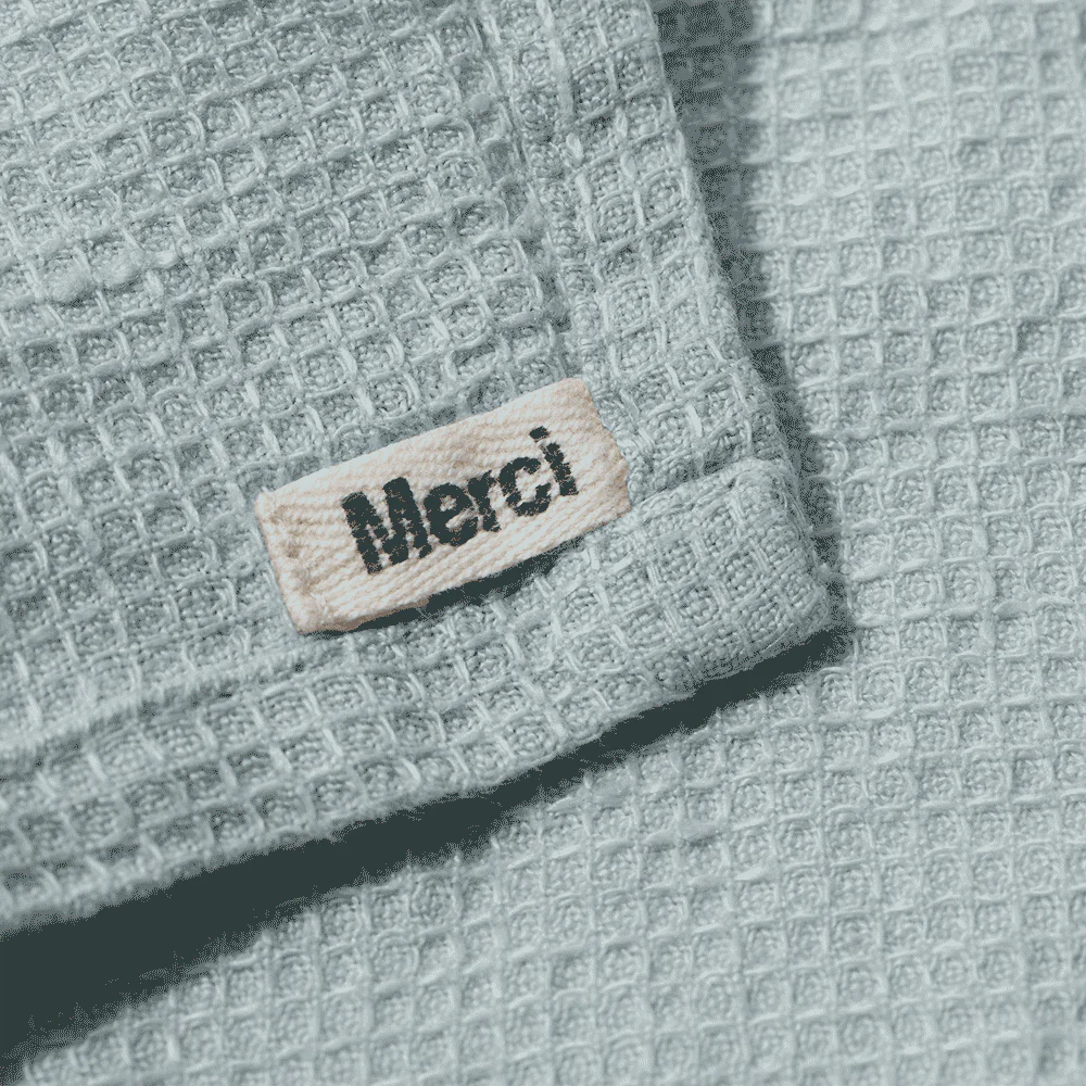 Serviette de bain en lin - Nid d'abeille - Gris Vésuve - Image 4