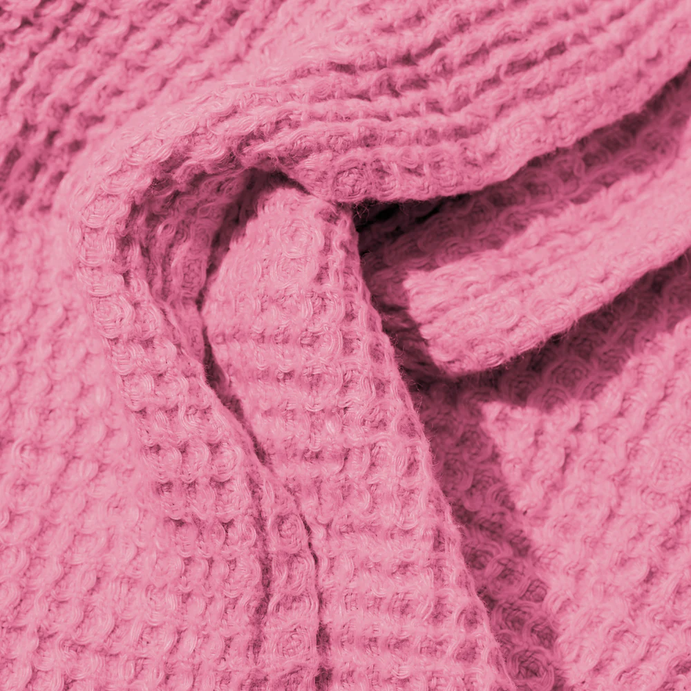 Serviette de bain en lin - Waffle - Rose Garance - Image 6