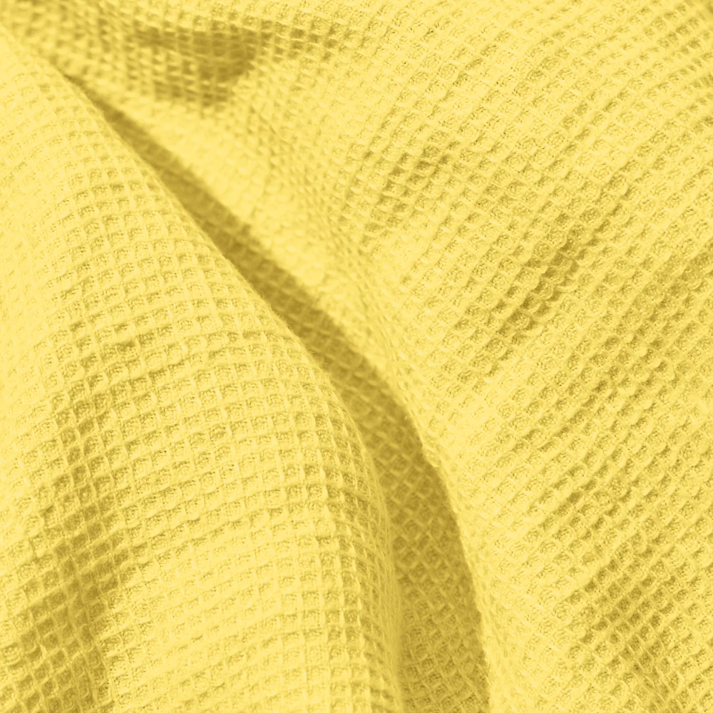 Serviette de bain invité en lin - Nid d'abeille - Jaune Citronnade - Image 4