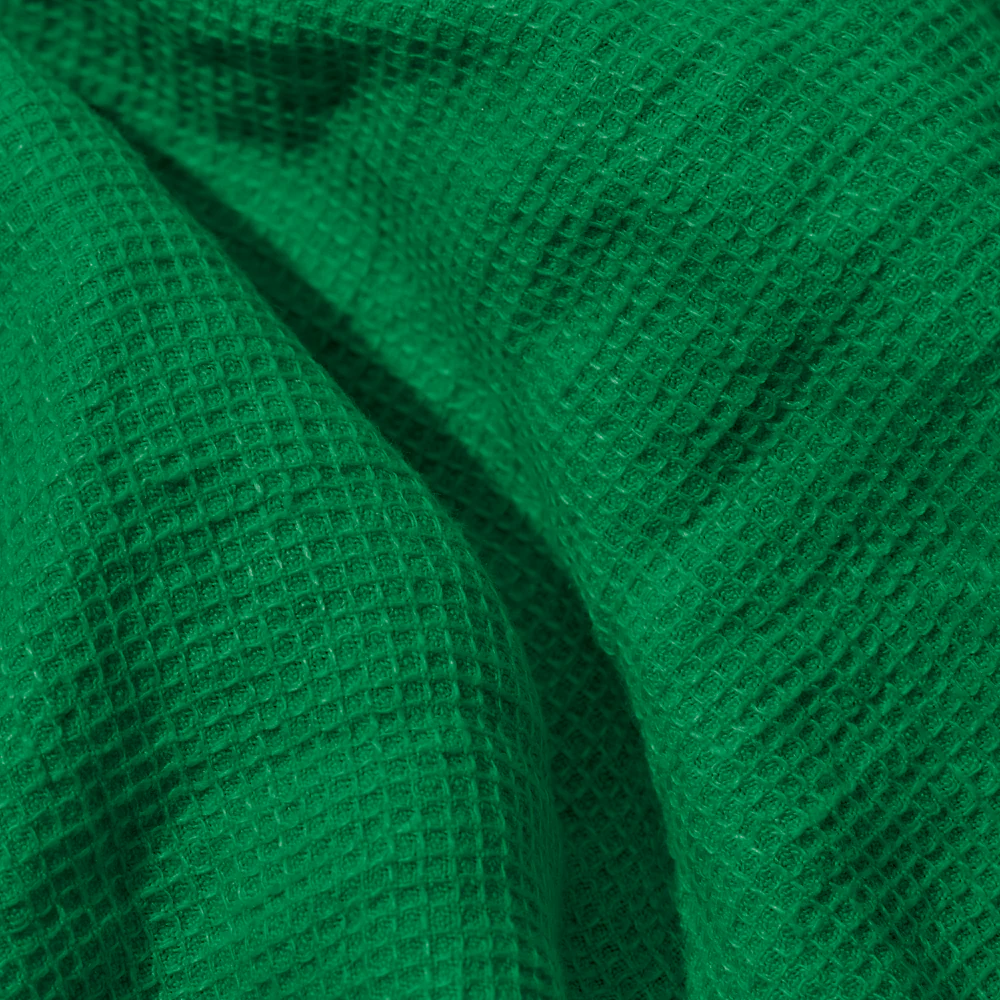 Serviette de bain invité en lin - Nid d'abeille - Vert Potager - Image 4