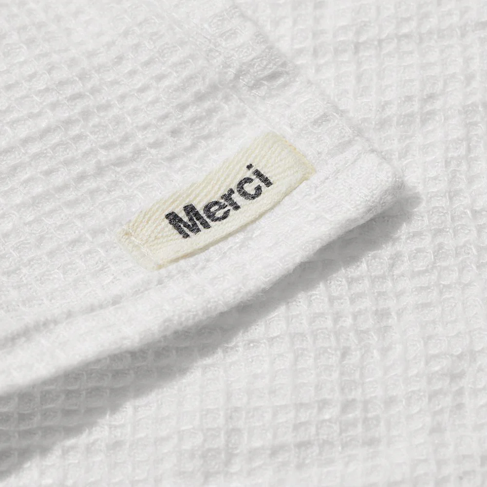 Serviette de bain invité en lin - Nid d'abeille - Blanc Optique - Image 3