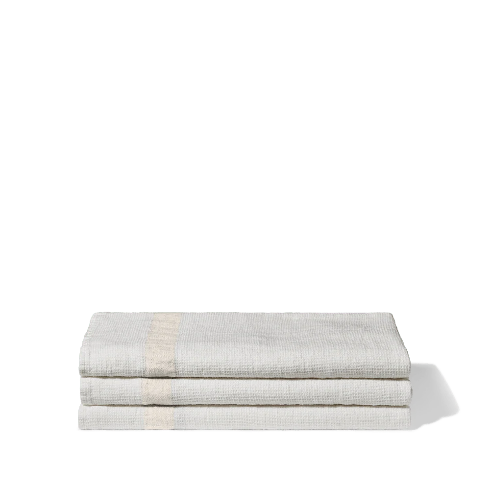 Serviette de bain en lin - Nid d'abeille - Bande Pierre - Image 5