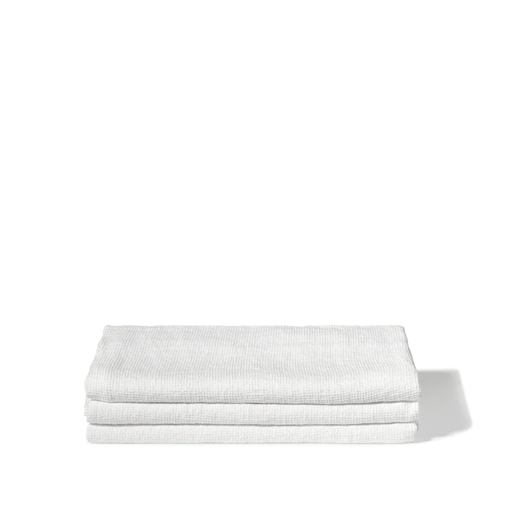 Serviette de bain en lin - Nid d'abeille - Blanc Optique - Image 5