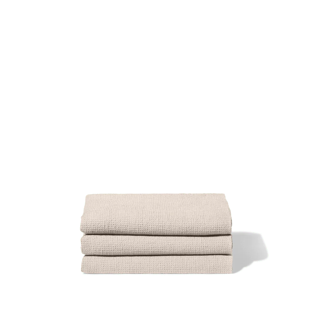 Serviette de bain en lin - Nid d'abeille - Pierre - Image 3