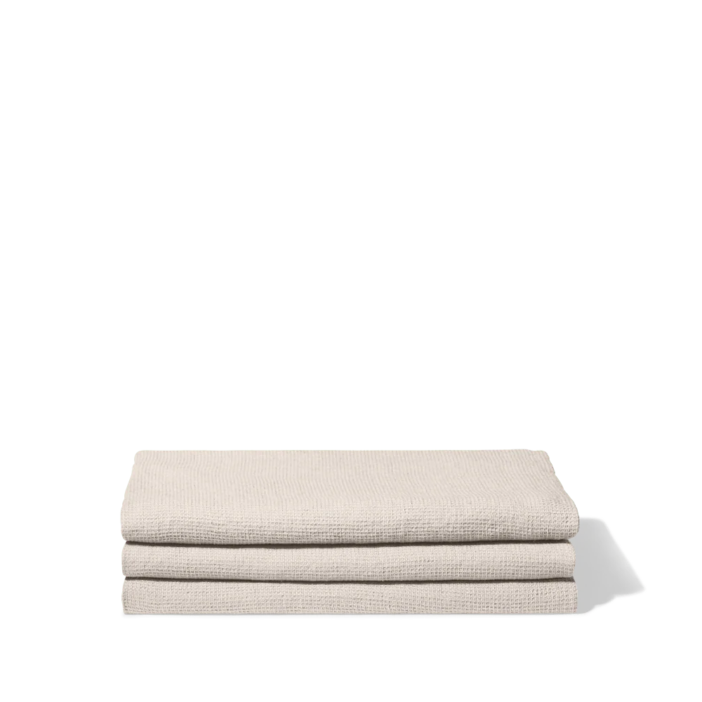 Serviette de bain en lin - Nid d'abeille - Pierre - Image 5