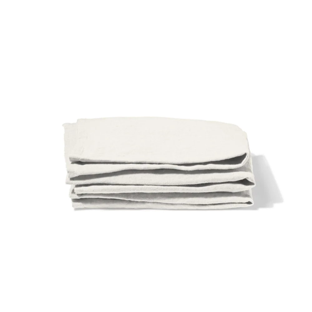 Serviette de table en lin lavé - Blanc Coquillage - Image 5