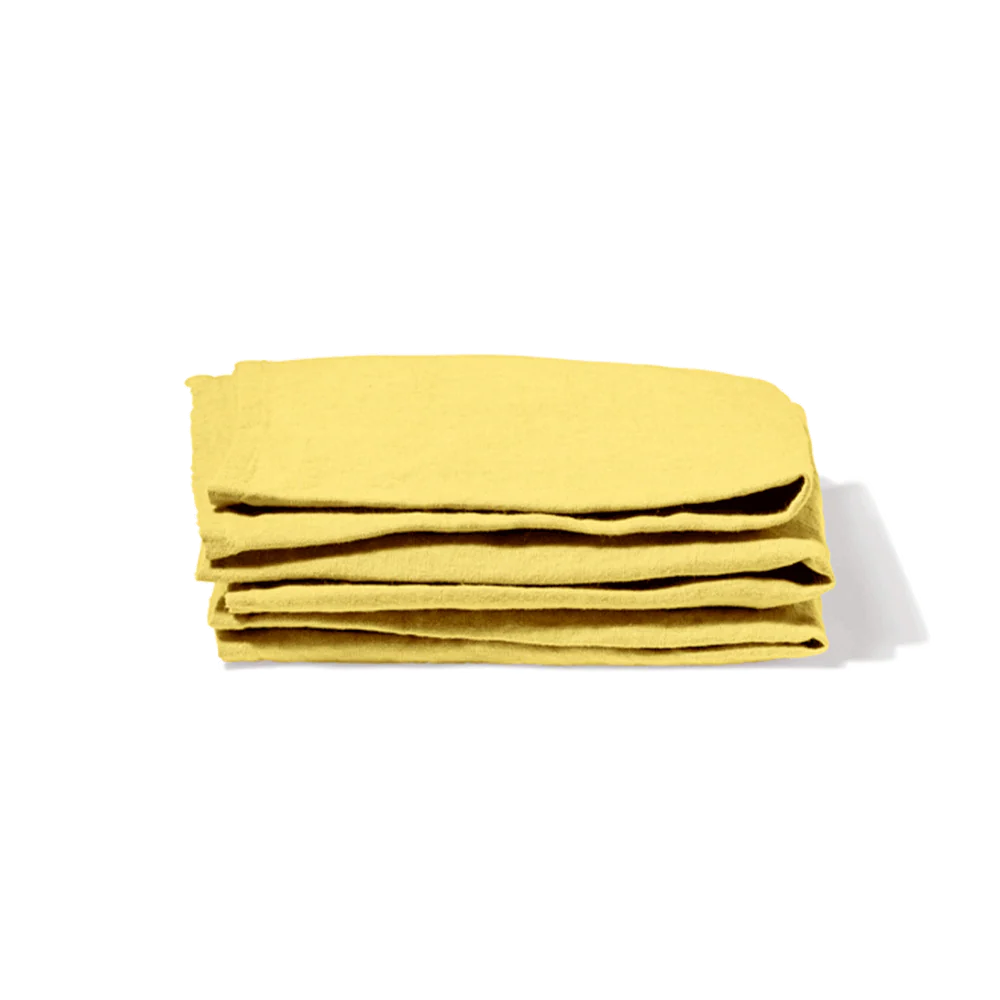 Serviette de table en lin lavé - Jaune Citronnade - Image 5