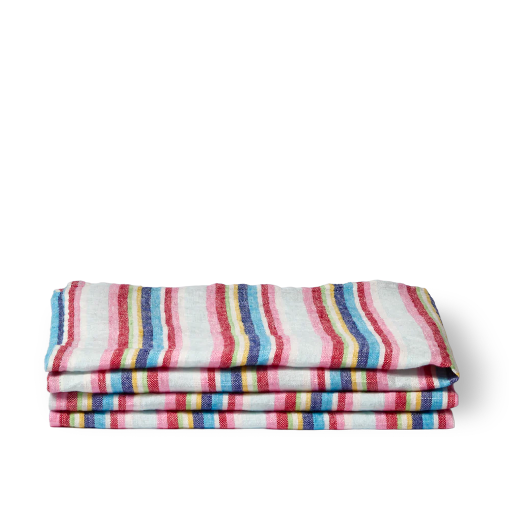 Serviette de table en lin lavé - Rayures Parasol - Image 2