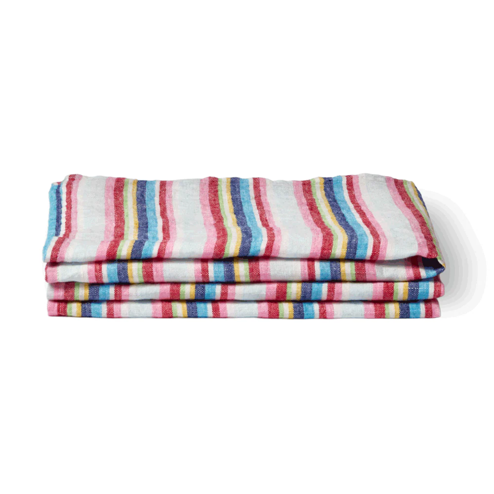 Serviette de table en lin lavé - Rayures Parasol - Image 5