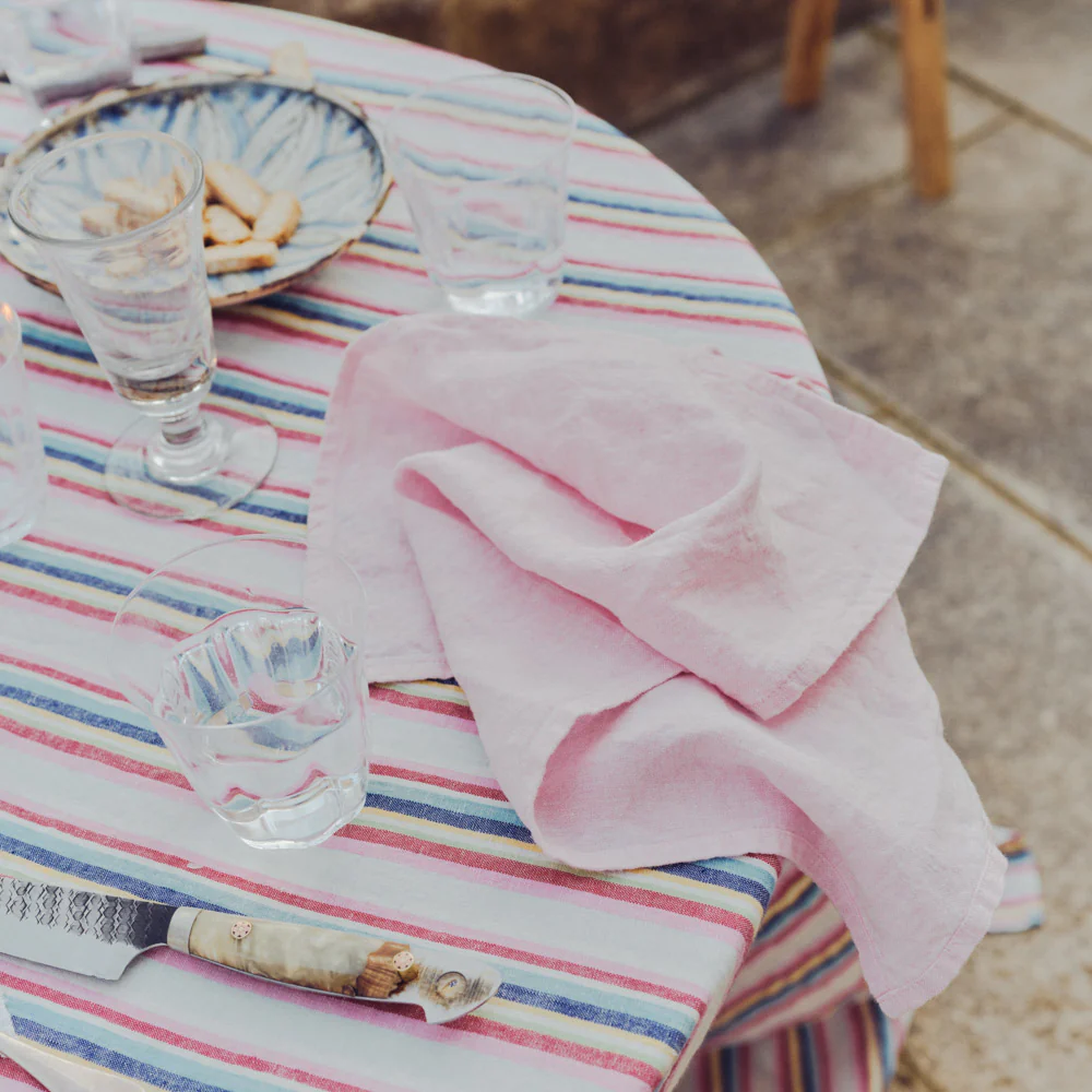 Serviette de table en lin lavé - Rose Granité - Image 6