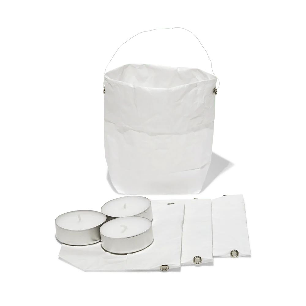 Set de 4 lanternes en papier - Blanc et argenté - Image 11