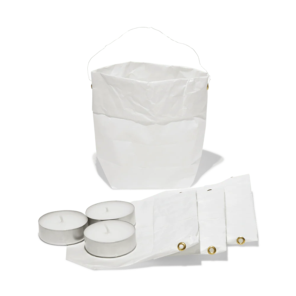 Set de 4 lanternes en papier - Blanc et or - Image 13