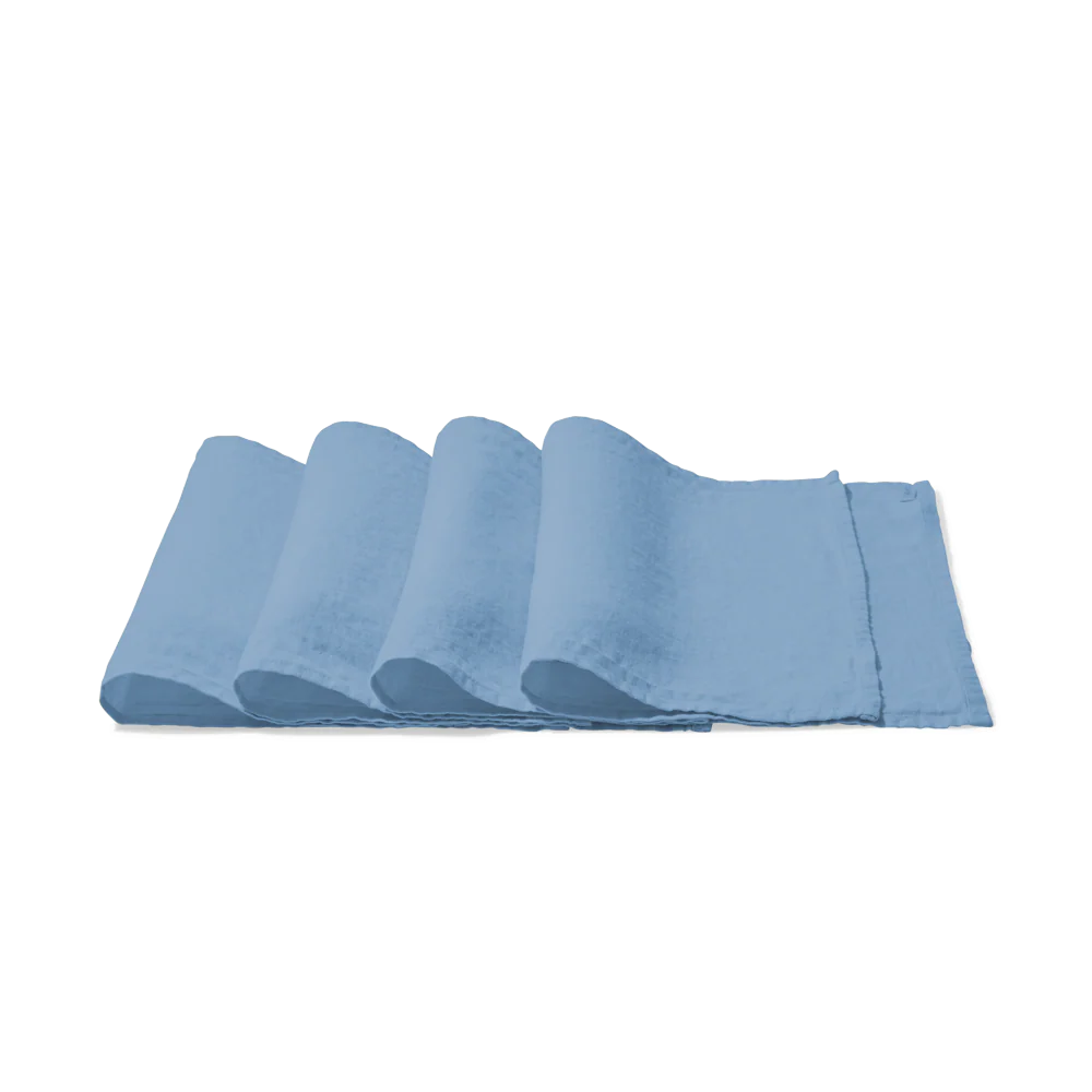 Set de table en lin lavé - Bleu Primaire - Image 8