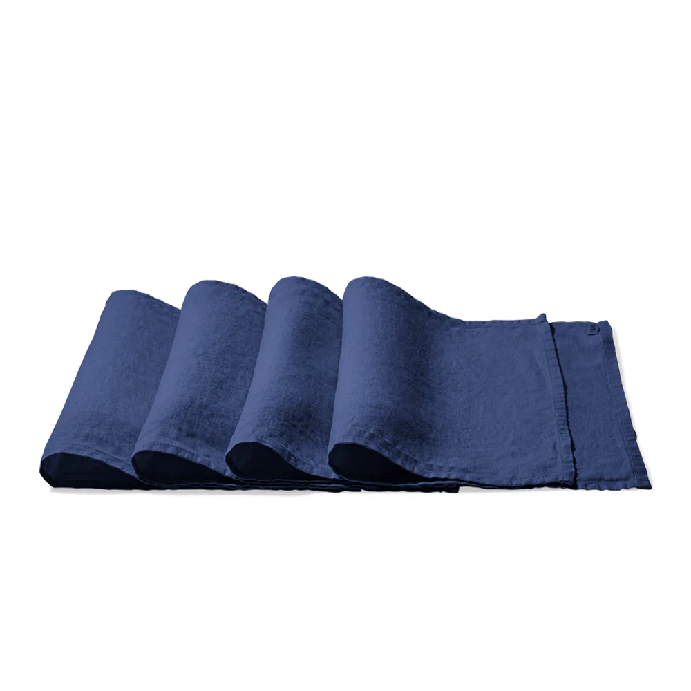 Set de table en lin lavé - Bleu Shibori - Image 8