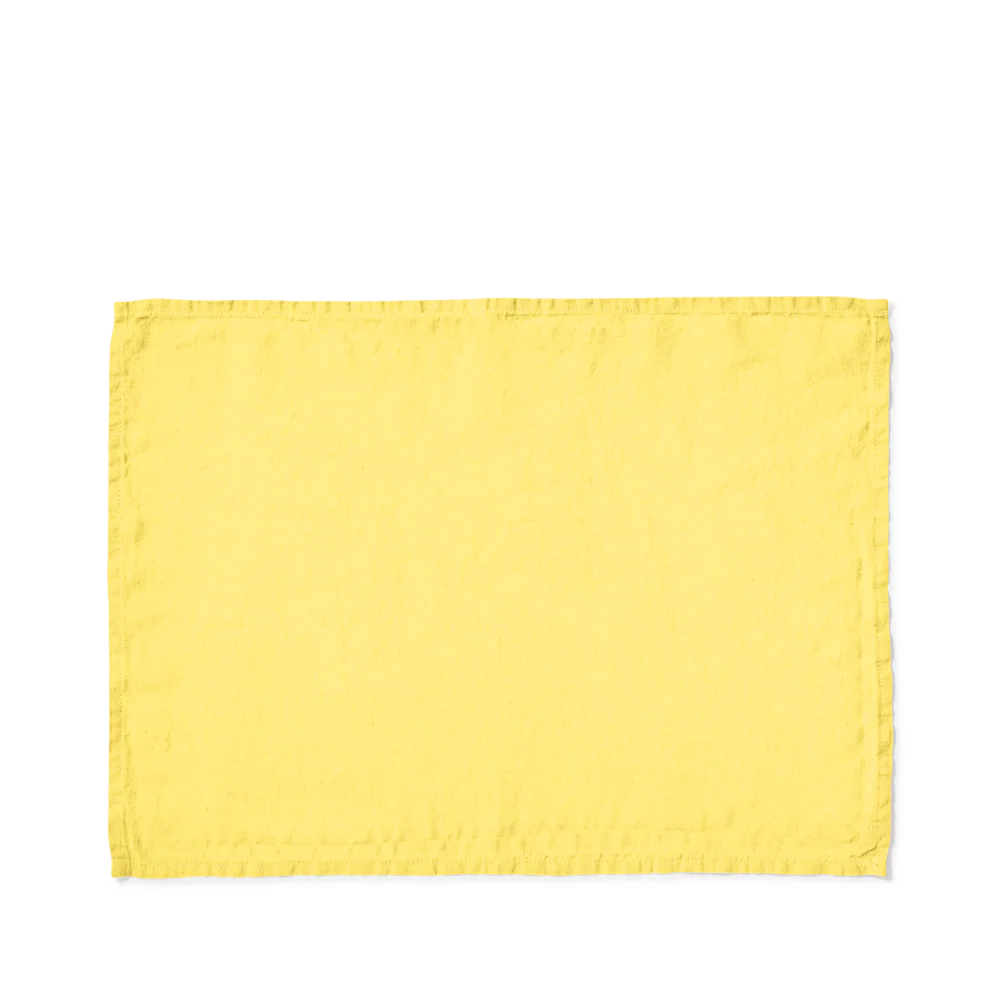 Set de table en lin lavé - Jaune Citronnade - Image 4